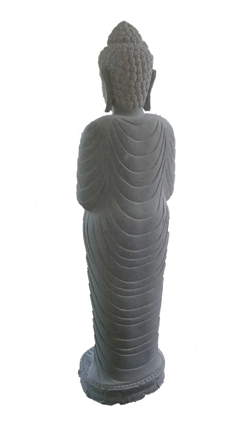  Product image 5 of the product “Standing Buddha made of Riverstone in Dharmachakra position - gesture of wheel of the teaching of Dharma. About 150cm height. ”